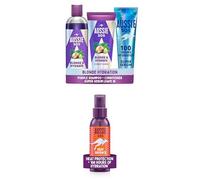 Bundle of Aussie SOS Blonde & Hydrate Set: Purple Shampoo 300ml, Conditioner 200ml and Super Serum All In One Leave In Treatment 160ml + Aussie SOS Heat Defence Leave In Spray 100ml