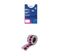 Bundle of Avery Printable Name Badge Stickers 200 Badges + Avery 1 Roll of Time-Expiring Self-Adhesive Badge Dots - 1 Roll (1000 Dots)