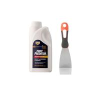 Bundle of Bartoline Paint Predator™ Heavy Duty Paint & Varnish Stripper 1l Professional Strength, Non-Caustic Paint Remover for Wood, Metal & Masonry + Tetrion Filler Knife