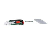 Bundle of Bosch Cutter Knife (Ergonomic Soft Grip; Auto-Lock Blade Lock; Automatic Blade Replacement; Blade Storage; SK5 Steel) + Bosch Snap Off Blades 18mm, 10-Piece