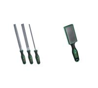 Bundle of Bosch Rasp Set 3-Piece (Robust Wood Rasp Set in lat/Round/Half-Round Rasps; Hard Carbon Steel; Shaft Length 200mm; Medium Stroke 2; Ergonomic Softgrip) + Bosch File Brush