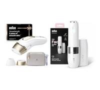 Bundle of Braun IPL Silk-Expert Pro 5, at Home Hair Removal, Alternative for Laser Hair Removal, Venus Razor, 2 Years of Smooth Skin, Gift for Women, White/Gold, Braun Face Mini Hair Remover, FS1000
