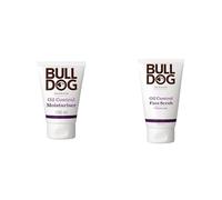 Bundle of Bulldog Skincare Oil Control Face Moisturiser for Men for Oily Skin Enriched With Witch Hazel, 100ml, Oil Control Face Scrub For Men Exfoliating Charcoal Scrub 125 ml