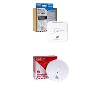 Bundle of Carbon Monoxide (CO) Alarm - 5 Year Life Replaceable Battery + Firechief FBSD1 Replaceable Battery Smoke Alarm for The Home