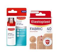 Bundle of Elastoplast Extra Flexible Fabric Plaster Strips (40 Pieces) + Elastoplast Spray Plaster for Wounds (40ml), Wound Protection Duo, Water-Resistant Care