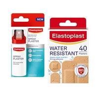 Bundle of Elastoplast Water-Resistant Plasters (40 Pieces) + Elastoplast Spray Plaster for Wounds (40ml), Wound Protection Duo, Water-Resistant Care