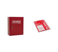 Bundle of Firechief Document Cabinet with Key Lock-Red, A4 + Firechief® Fire Safety Log Book
