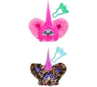 Bundle of Furby Furblets Flo-Flo Flamingo Mini Plush Toy, Cute Plush Toys, Fun Interactive Toy for Kids, Pink + Furby Furblets - Series 4 Collectible - Chee-Chee Cheetah Mini Plush Toy, Yellow