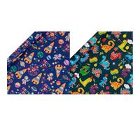 Bundle of Glick Luxury Roll Wrap Two Rolls - Dinosaur Wrapping Paper, and Rocket Boy, Wrapping Paper, Rolls are both 2 metres x 70 cms, Suitable for Birthdays & Other Celebrations