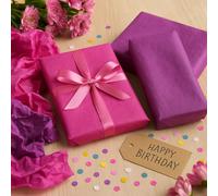 Bundle of Glick Plain Tissue Wrapping Paper 4 Sheets Pink and 4 Sheets Fuschia, Each Sheet is 50 x 70 cms When Open and is Suitable for Many Occasions