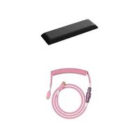 Bundle of GLORIOUS Ergonomic Wrist Rest - 65% / 75% - Cloth - Black + GMMK Coiled Cable - Pixel Pink (New PKG)