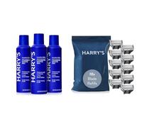Bundle of Harry's Shave Gel, Formulated with an Aloe Enriched Formula, 3 pack (6.7oz) + Harry's Razor Blades Refill, (10) with Precision Trimmer, 5 Anti-Friction Shaving Blades