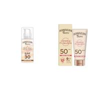 Bundle of Hawaiian Tropic Hydrating Protection Face Sunscreen SPF 30 UVA plus UVB Protection, 50 ml, Glowing Protection Face Cream Lotion, SPF 50 UVA + UVB Protection Suncream 50ml
