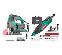Bundle of HYCHIKA Jig Saws, 800W Max Cutting Depth 110mm for Metal+ HYCHIKA Rotary Tool Kit with Chainsaw Sharpener - 150W Corded Power Rotary Tool