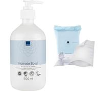 Bundle of Intimate Soap 500ml + Abena Wash Gloves | Dermatologically Tested | Suitable for Sensitive Skin | Fragrance Free | Colourant Free