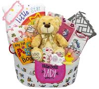 Bundle of Joy Deluxe Newborn Gift Set, Baby Essentials for Mum to Be and Parents, 25 Piece Newborn Gift Basket Set, Pink Nikki's Gift Baskets