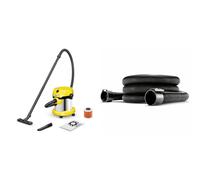 Bundle of Kärcher WD 2 Plus S V-15/4/18/C 1.628-055.0, Wet & Dry Vacuum, Black, 1000 W, 15 liters, 74 Decibeles + Kärcher Original Extension suction hose 3.5m 3,5 m