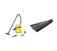 Bundle of Kärcher WD 2 Plus V-15/4/18/C 1.628-016.0, Wet & Dry Vacuum, Yellow, 1000 W, 15 liters, 79.2 Decibeles + Kärcher Original Car Nozzle for Wet and Dry Vacuum Cleaners Original Accessory
