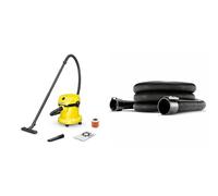 Bundle of Kärcher WD 2 Plus V-15/4/18/C 1.628-016.0, Wet & Dry Vacuum, Yellow, 1000 W, 15 liters, 79.2 Decibeles + Kärcher Original Extension suction hose 3.5m 3,5 m Original Accessory