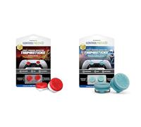 Bundle of KontrolFr PS Performance Thumbsticks for PS5 & PS4 Controller Inferno Red + KontrolFr PS Freek Inferno Blue | Increased Precision & Grip for FPS Games