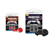 Bundle of KontrolFr PS Performance Thumbsticks for PS5 & PS4 Controller Inferno Red + KontrolFr PS Fr alaxy Black | Increased Precision & Grip for FPS Games