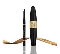Bundle of Max Factor Masterpiece Kohl Kajal Automatic Eyeliner Pencil 01 Black + False Lash Effect Mascara Volumising Formula, Clump-Free, Flake-Free, 01 Black