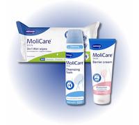 Bundle of MoliCare 3in1 Wet Wipes + Cleansing Foam + Barrier Cream Skin Cleansing Pack