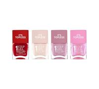 Bundle of Nails Inc It's Topless Gel-Like Nail Polish, 4-in-1 Base Coat, Treatment, Colour Top Coat, Long Lasting, Strong, Chip Free Nails, Glossy Salon Quality Manicure, Air Dry,4 Piece Variety Pack