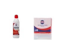 Bundle of Nilco Toilet & Urinal Cleaner 1L + Nilco Red Non-Woven Cleaning Cloths 20 Pack - Powerful Descaler & Disinfectant with Durable Multi-Purpose Reusable Cleaning Wipes for Home & Office