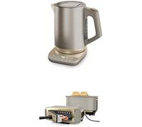 Bundle of Ninja Perfect Temperature Kettle, 1.7L, with Temperature Control, LED Display, KT201UKSTGD + Ninja Foodi 3-in-1 Toaster, Grill and Panini Press with Flip Design, Stone Gold ST202UKSTGD
