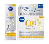 Bundle of NIVEA Q10 Anti-Wrinkle Power Expert Filler Face Serum (15ml) + NIVEA Q10 Anti-Wrinkle Power SPF15 Firming Day Cream (50ml), Anti-Ageing Skincare Bundle, Reduces Fine Lines and Plumps Skin