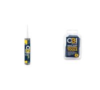 Bundle of OB1 Clear Multi-Surface Construction Sealant & Adhesive - 290ml + OB1 Sealant Smoothing Tools 4 Pack - Smooths Joints Faster & Easier