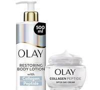 Bundle of Olay Collagen Peptide Restoring Body Lotion, Vitamin B3 and Glycerin, 500ml + Olay Collagen Peptide Face Moisturiser Day Cream SPF30, Anti-Aging Moisturiser, 50ml