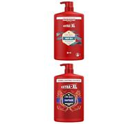 Bundle of Old Spice Captain & Deep Sea Men’s Shower Gel & Shampoo 1000ml, Multi-Use 3-in-1 Body-Hair-Face Wash, Long Lasting Freshness, Perfume Quality Scent, Deep Cleansing
