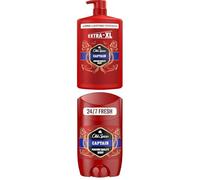 Bundle of Old Spice Captain Men’s Shower Gel & Shampoo 1000ml, + Old Spice Captain Men's Deodorant Stick 65ml, 24/7 Fressshhh With Daily Use, Long Lasting Perfume Quality Scent, Odour Protection