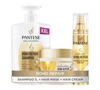 Bundle of Pantene Bond Repair Shampoo 1L, 300ml Mask, and 90ml Leave on Treatment