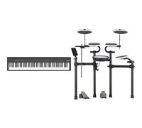 Bundle of Roland FP-30X | Slim & Stylish 88-Note Digital Piano | Bluetooth & MIDI Connectivity | Black + Roland TD-02KV V-Drums | Mesh-Head Snare | Onboard Coach