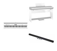Bundle of Roland FP-60X Digital Piano in White + KSC-72-WH Stand for Digital Piano + KPD-90 Pedal Unit, White