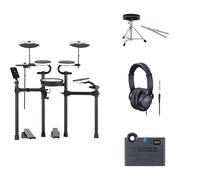 Bundle of ROLAND TD-02KV V-Drums | Electronic Drum Kit + DAP-2X V-Drums Accessory Package | Throne and Drumsticks + RH-5, Over-Ear, Closed-Back Monitor Headphones + BOSS BT-DUAL Wireless Dual Adaptor