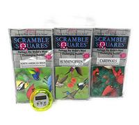 Bundle of Scramble Squares B Dazzle Birds Puzzles for Adults/Teens/Kids - 3 Puzzles Included - North American Birds, Hummingbirds and Cardinals with Exclusive Digital Timer
