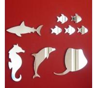 Bundle of Sea Life Mirrors, 12cm Shark, Seahorse, Dolphin, Stingray & 5 x 4cm Fish