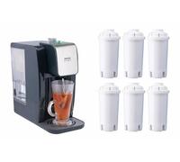 Bundle of Sensio Home Instant Hot Water Dispenser + Universal Water Filter Cartridges 6 Pack Replaces Brita Classic, Aqua Optima - 2.2L Variable Temperature Control, 5 Second Fast Boil Kettle Upgrade