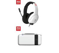 Bundle of Turtle Beach Airlite Fit Black and White Wired Gaming Headset + Turtle Beach PlayTrek Travel Case: Stellar White - Both officially Licensed for Nintendo Switch 2