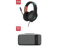 Bundle of Turtle Beach Airlite Fit Charcoal Black Wired Gaming Headset + Turtle Beach PlayTrek Travel Case: Charcoal Black - Both officially Licensed for Nintendo Switch 2