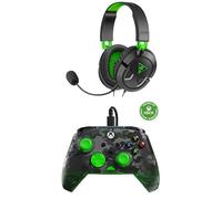 Bundle of Turtle Beach Recon 50X Headset Wired Gaming Headset + Turtle Beach Rematch Core Green and Ghost Black Camo Wired Gaming Controller - Both officially Licensed for Xbox Series X or S, Xbox One
