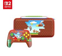 Bundle of Turtle Beach Rematch Wireless Controller: Mario Bricks Reveal + Turtle Beach PlayTrek Mario Bricks Travel Case - Both officially Licensed for Nintendo Switch 2