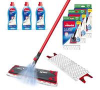 Bundle of Vileda 1-2 Spray Mop with 3 x Vileda 1-2 Spray Mop Refills + 3 x 750ml 1-2 Spray Active Cleaning Liquid