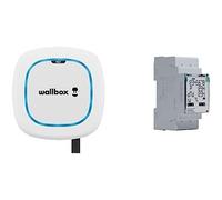 Bundle of Wallbox Pulsar Max EV Charger & Power Meter 1P (7.4kW, Type 2, Wi-Fi, Bluetooth, OCPP, Earthing Protection, 5m Cable, Easy-to-Install Design) White, compatible with Alexa and Google Home.