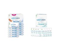 Bundle of WaterWipes Sensitive+ Newborn & Baby Wipes, 720 Count (12 Packs)+ WaterWipes Sensitive+ On The Go Wipes, 224 Count (8 Packs), 3-In-1 Cleans, Cares, Protects, 99.9% Water, Unscented Wet Wipes