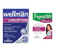 Bundle of Wellman Conception 30 Count (Pack of 1) + Pregnacare Conception, Support During Conception, for Women